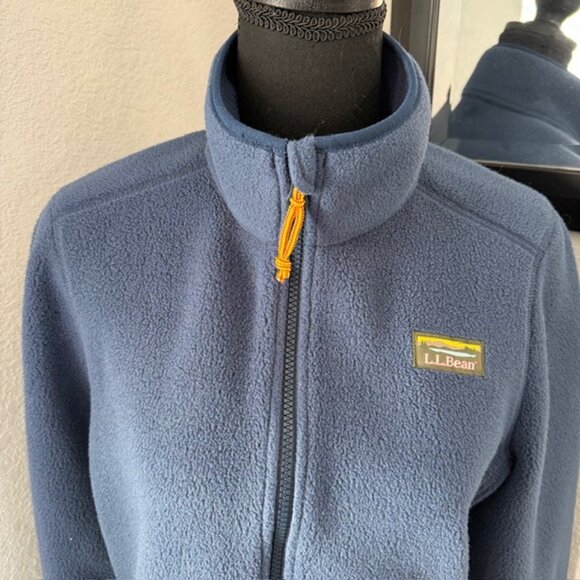 LL Bean Mountain Classic Fleece Full Zip Jacket Navy Blue Small - Picture 8 of 14